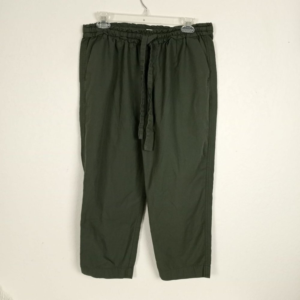 Gap‎ olive pull on paper bag pants Size M Medium Khaki Green
